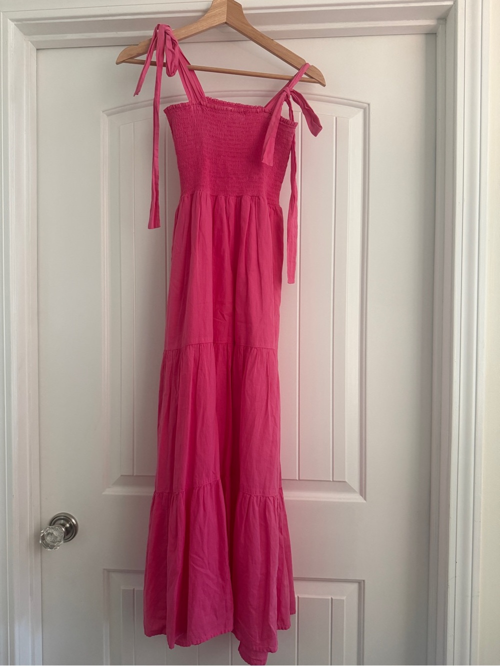 XiRENA Hot Pink Tie-Shoulder Maxi Dress for Girls